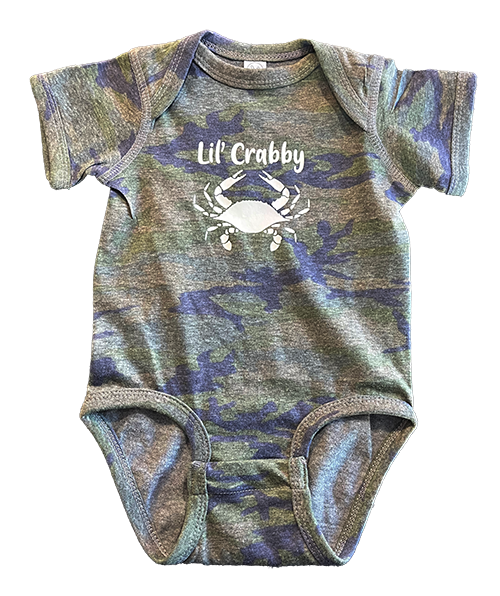 Dark Camo Lil' Crabby Onesie