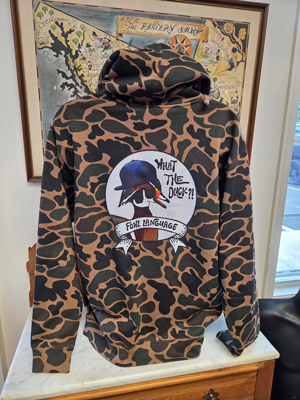 10 oz. Duck Camo with Our "Fowl Language" Logo