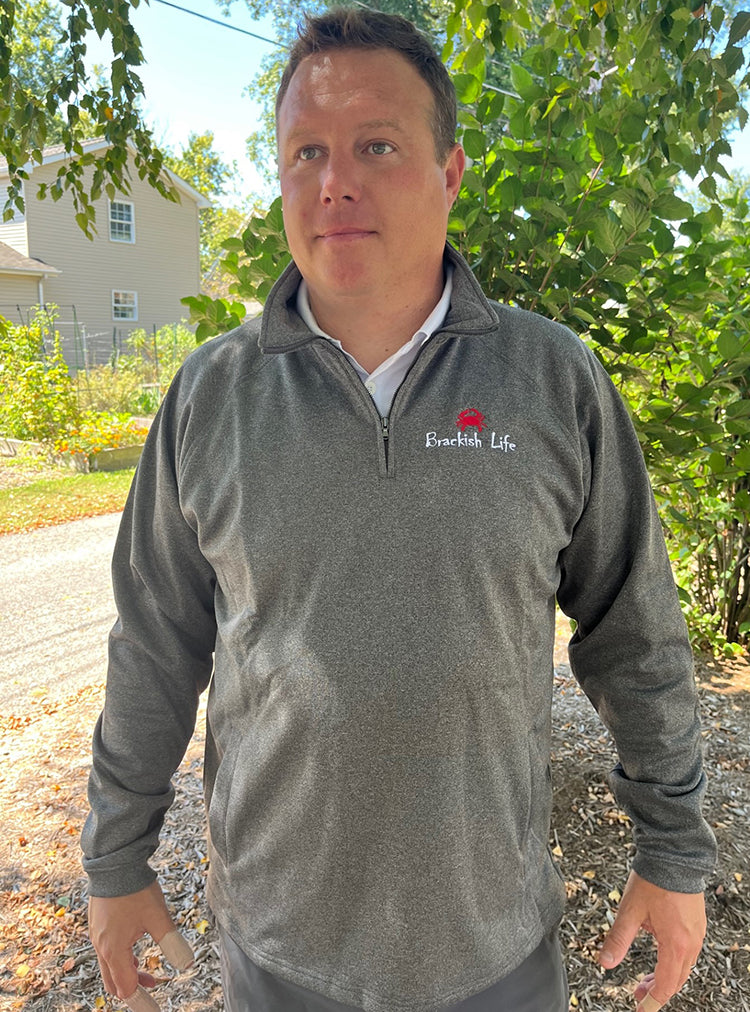 Embroidered Crab Quarter Zip Sweathshirt