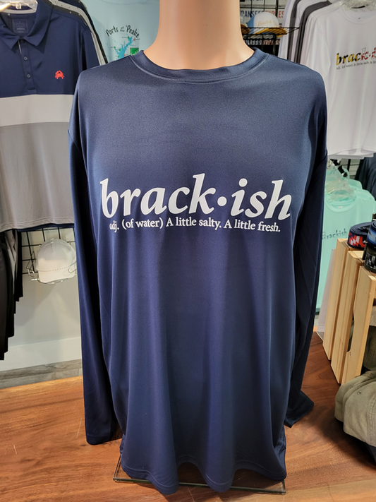 Navy Performance White Definition Long Sleeve Crew
