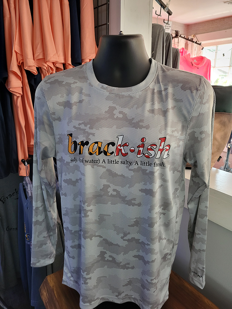 Grey Water Camo Performance Long Sleeve Crew