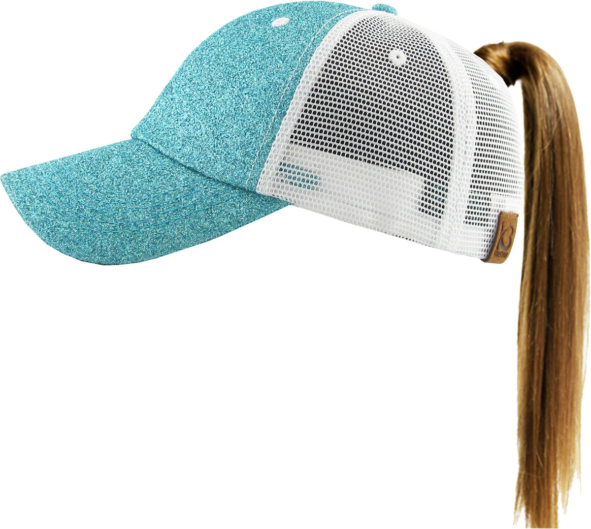 Aqua Glitter A Little Salty, A Little Fresh Ponytail Hat