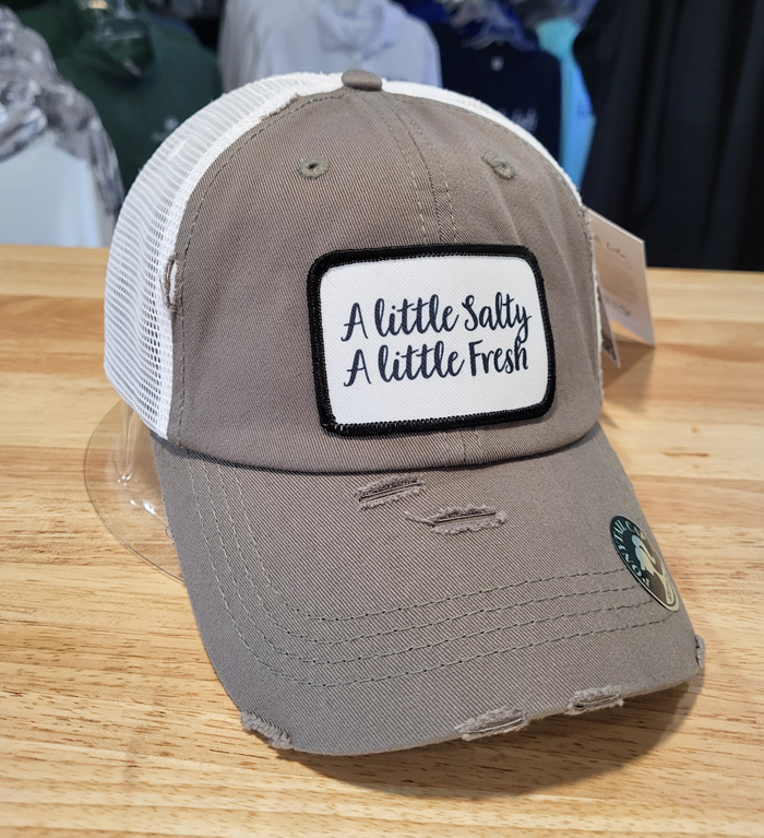 Grey A Little Salty, A Little Fresh Ponytail Hat
