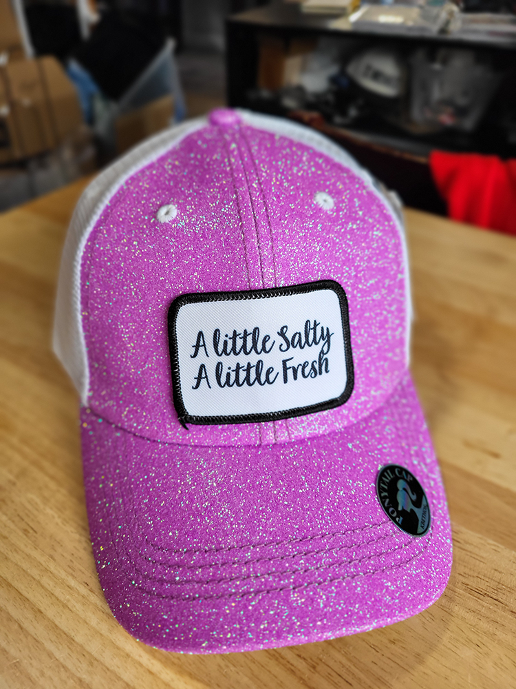 Purple Glitter A Little Salty, A Little Fresh Ponytail Hat