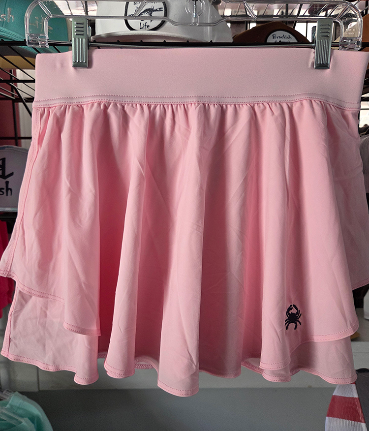 Light Pink Embroidered High Rise Crab Skort