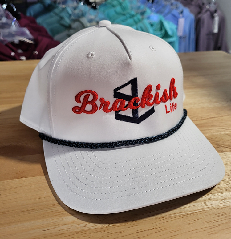 Brackish White Puff Rope Hat with New Logo