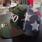 Red, White & Blue Printed Old School Camo Trucker with 250 Logo