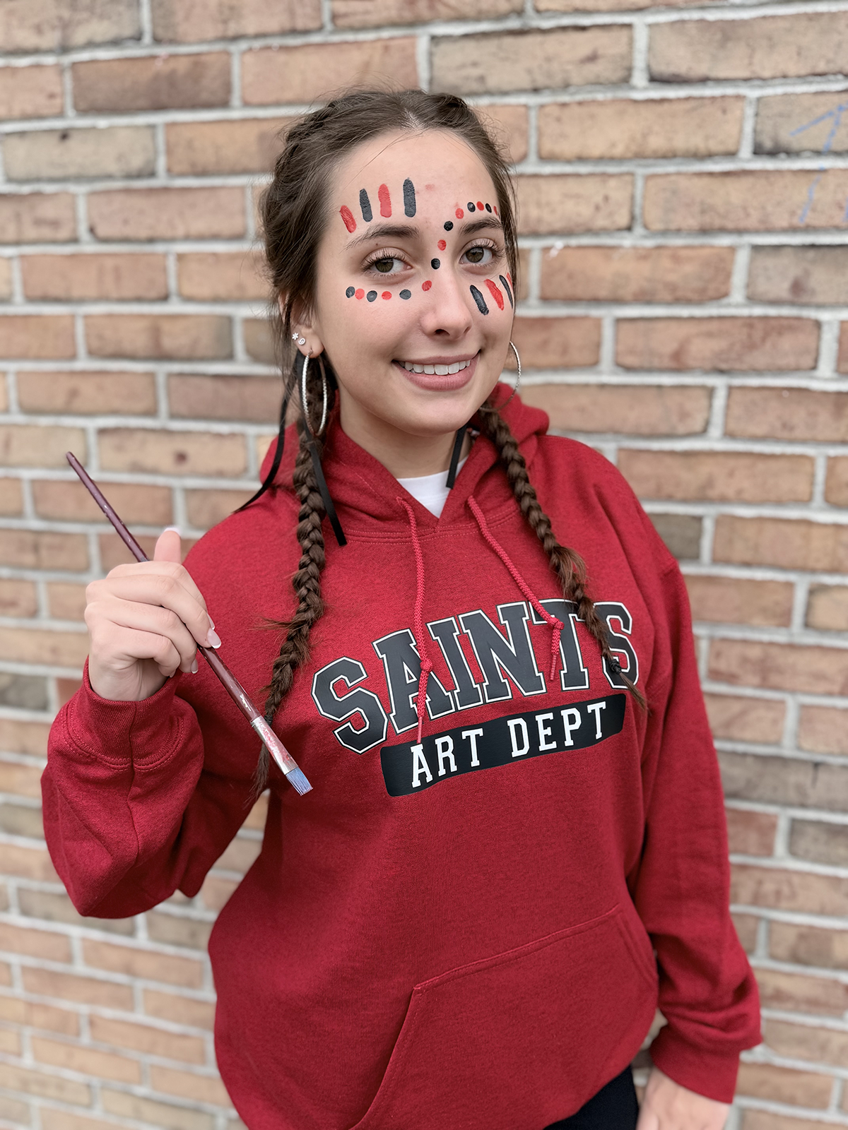 Saints Art Department Heather Red Hooded Sweatshirt