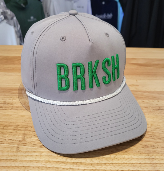 BRKSH Grey Rope Hat with Green Lettering