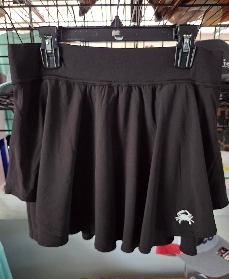 Black Embroidered High Rise Crab Skort