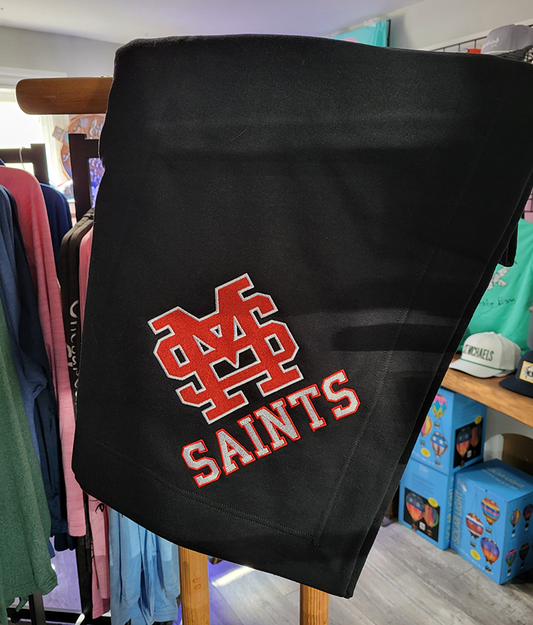 Saints Black Stadium Blanket