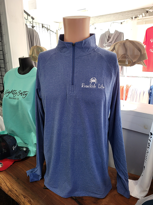 Heather Royal Blue Quarter Zip - Men's