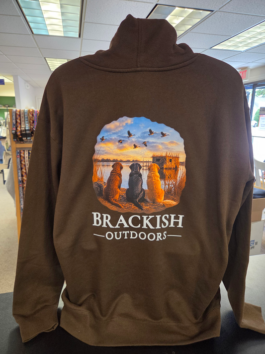8.5 Oz Brown Cotton Poly Hoodie