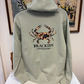 8.5 Oz Dusty Sage Hoodie with our Camo Crab Logo
