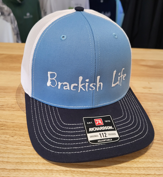 Carolina Blue & Navy Brackish Life Embroidered Trucker Hat