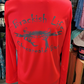 Coral  Ladies Performance Long Sleeve V-Neck with Silver Brackish Definition