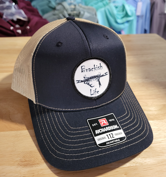 Classic Navy and Tan Crab Patch Trucker Hat