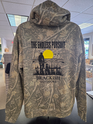 8.5 Oz Deadwood Tree Camo with Our "Endless Pursuit " Logo