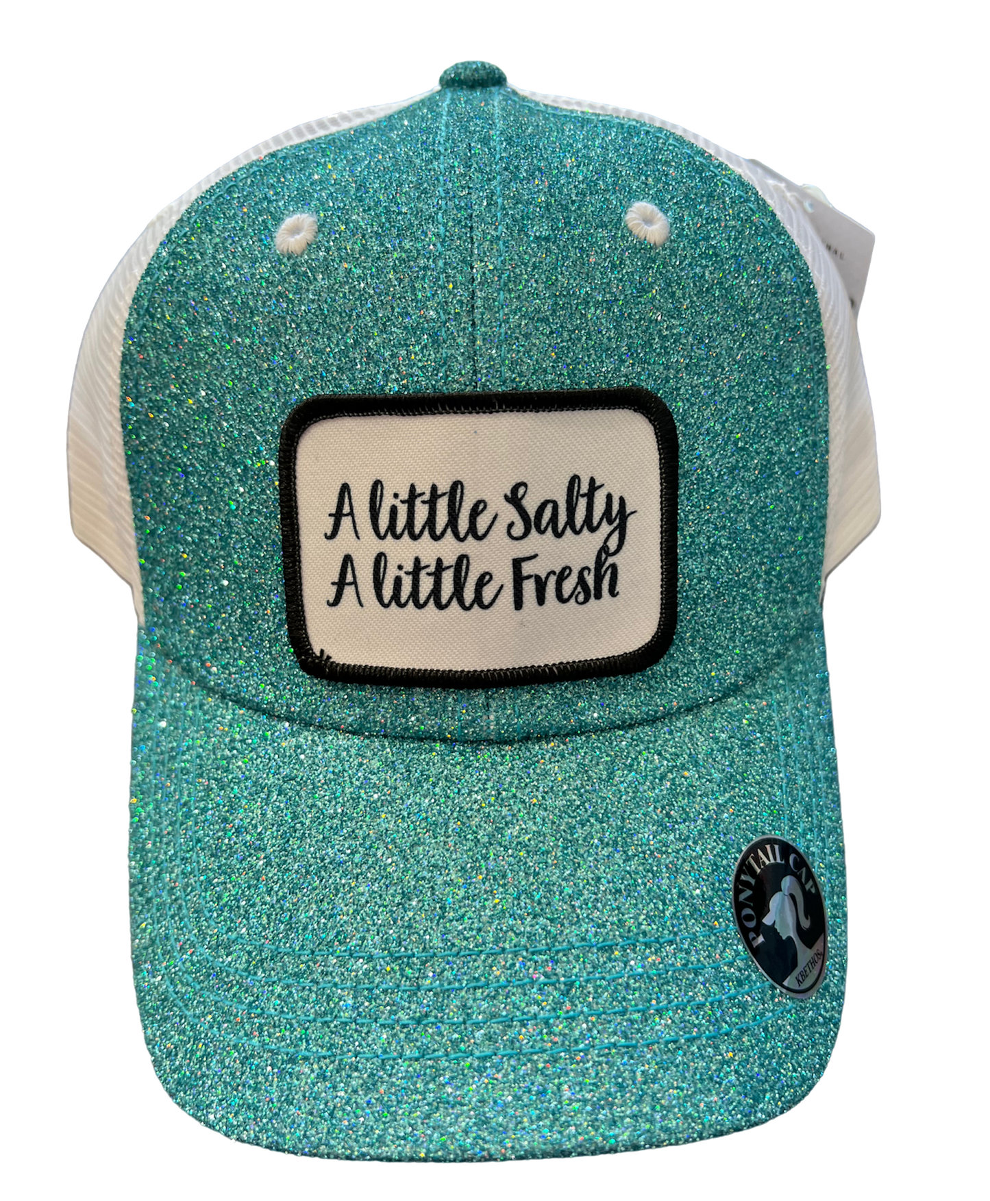 Glitter hot sale ponytail cap