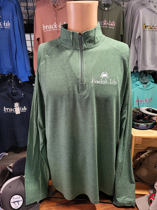 Heather Green Quarter Zip - Men's