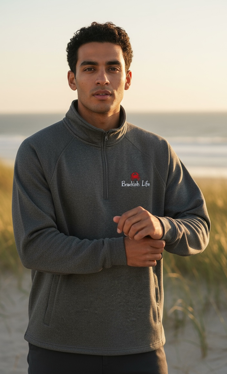 Heather Black Crab Quarter Zip