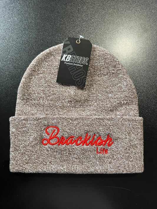 Brown Mix Embroidered Beanie
