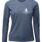 Patriot Point Ladies Heather Navy V-Neck Long Sleeve UV Shirt