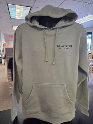 8.5 Oz Dusty Sage Hoodie with our Camo Crab Logo