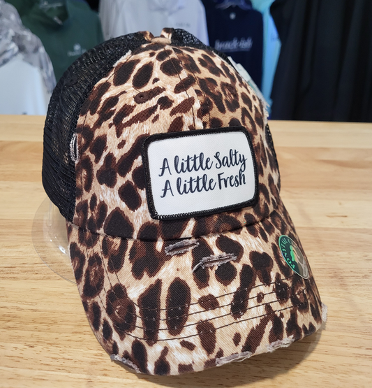 Leopard Print A Little Salty, A Little Fresh Ponytail Hat