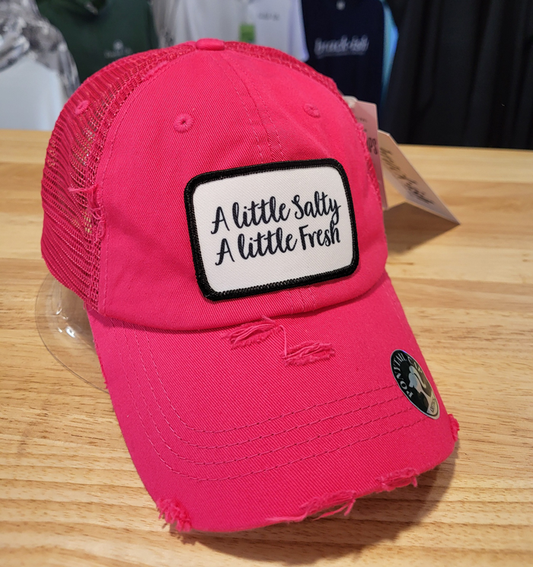 Hot Pink A Little Salty, A Little Fresh Ponytail Hat