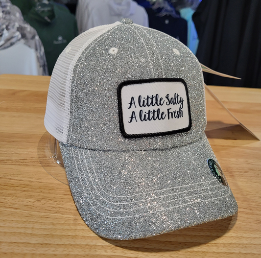 Silver Glitter A Little Salty, A Little Fresh Ponytail Hat