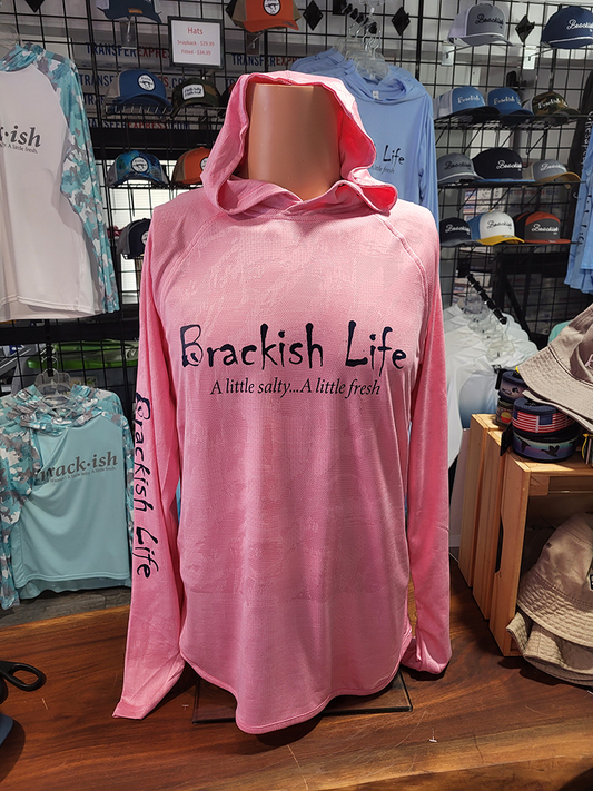 Brackish Pink Camo Droptail Long Sleeve Hoodie