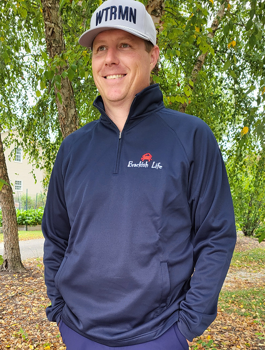 7 Ounce Embroidered Navy Crab Quarter Zip