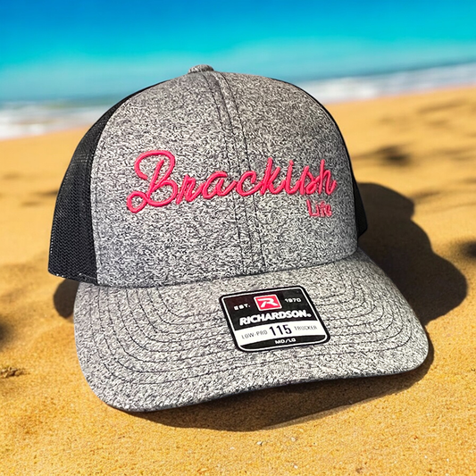 Brackish Puff Font Richardson Trucker Hat