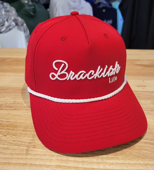 Brackish Life Script Red Rope Hat