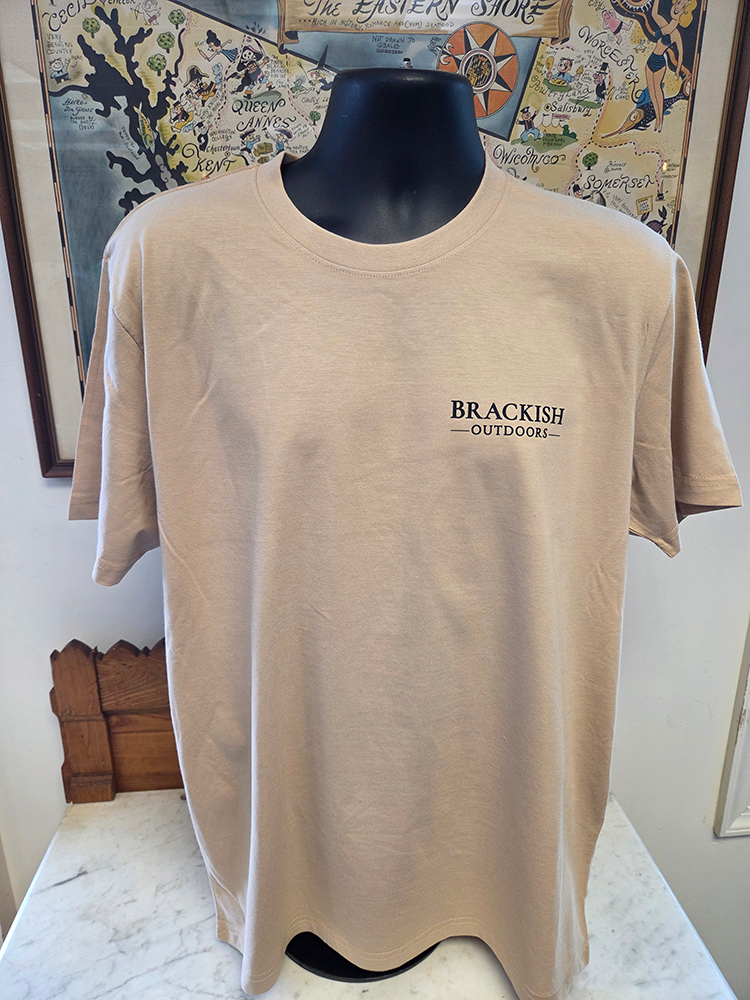 Sand T-shirt with Our "Tied to the Tide" Fishing Logo