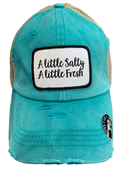 Teal A Little Salty, A Little Fresh Ponytail Hat