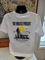 White T-shirt with Our Outdoors Endless Pursuit Logo