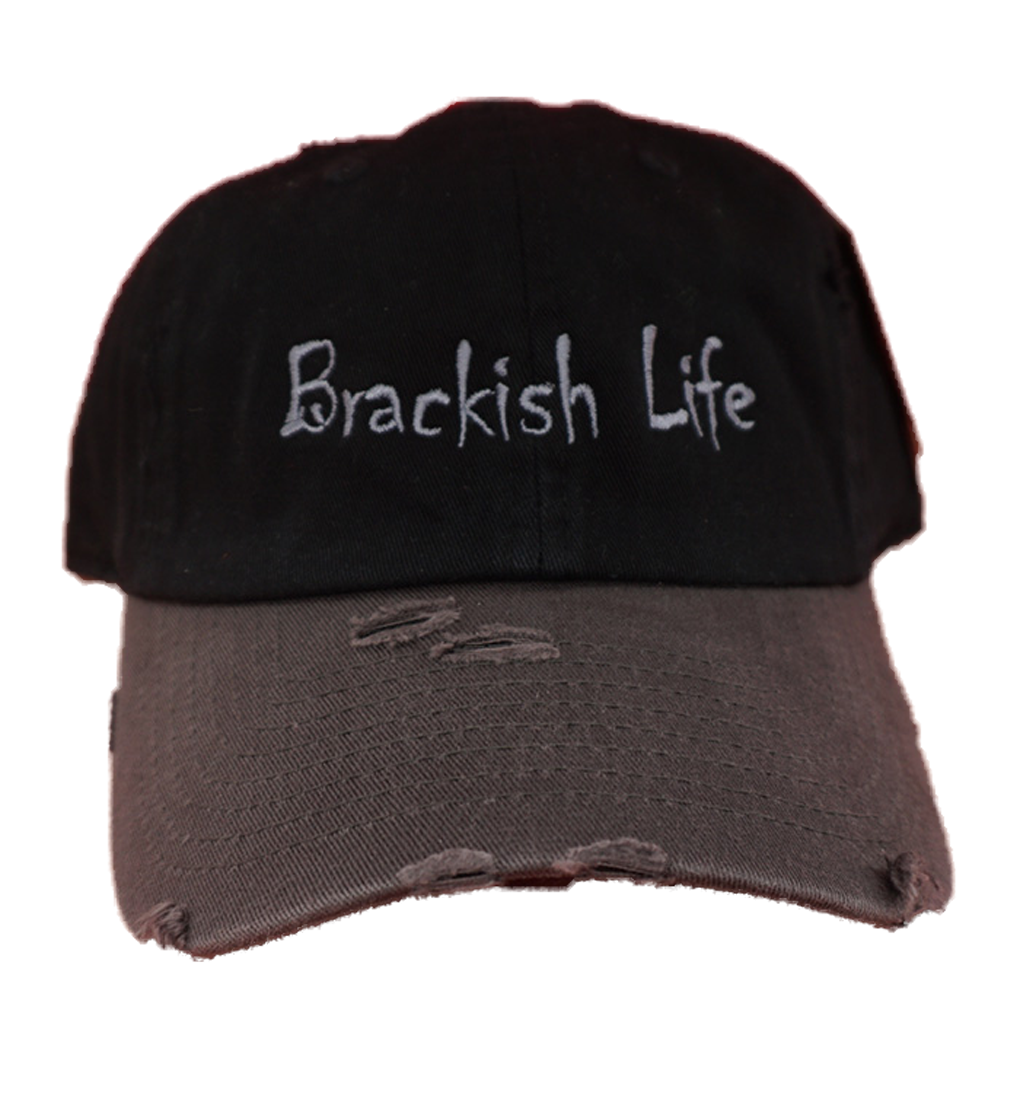 Black and Charcoal Embroidered Hat