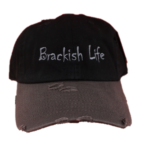 Black and Charcoal Embroidered Hat